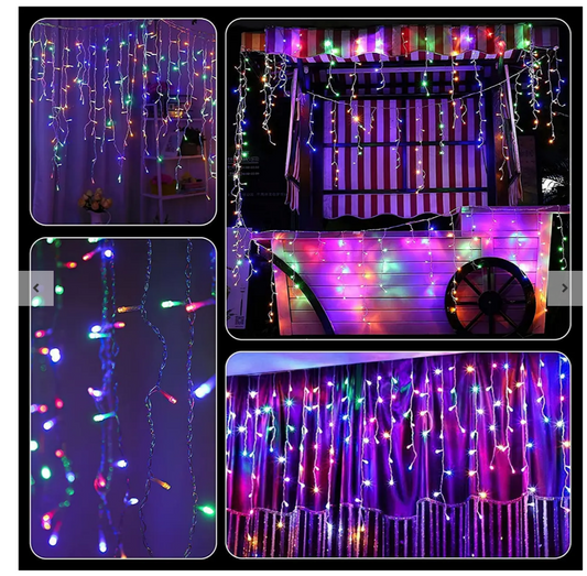 CORTINA DE LUZ MULTICOLOR SOLAR